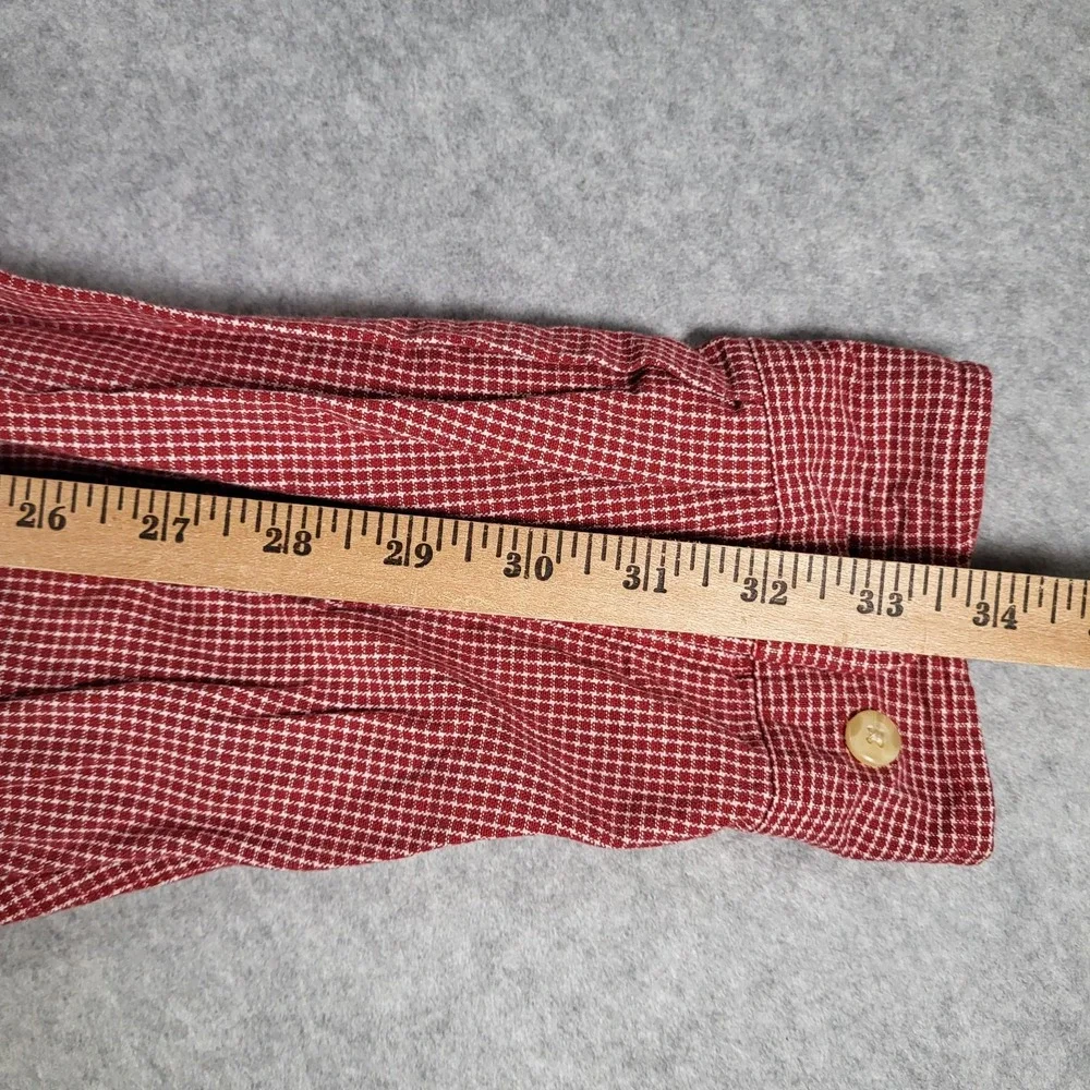Eddie Bauer Long Sleeve Button‎ Up Shirt Mens XXL Tall Red Check